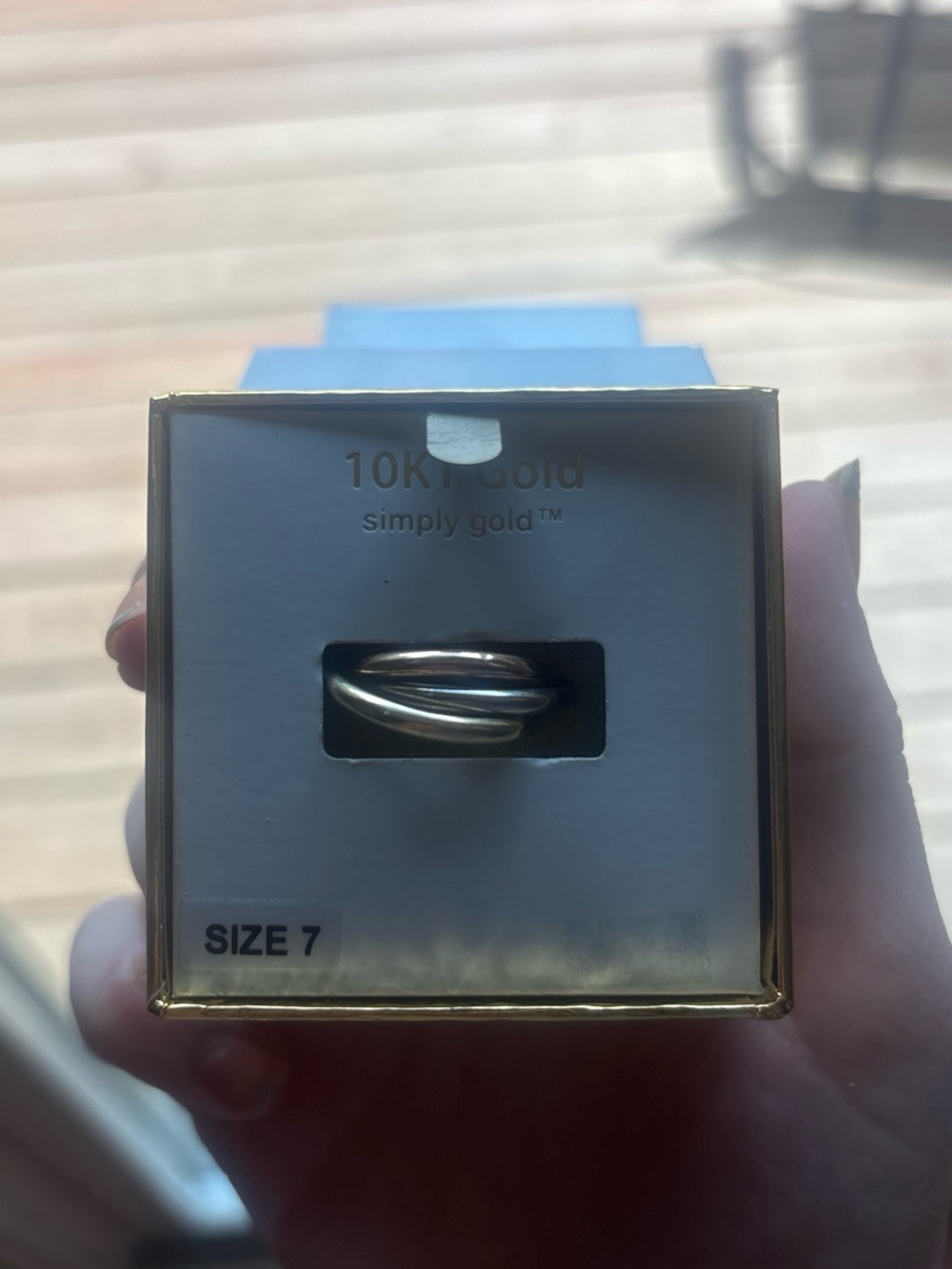 10K Gold Tri-Color Rolling Ring - Size 7